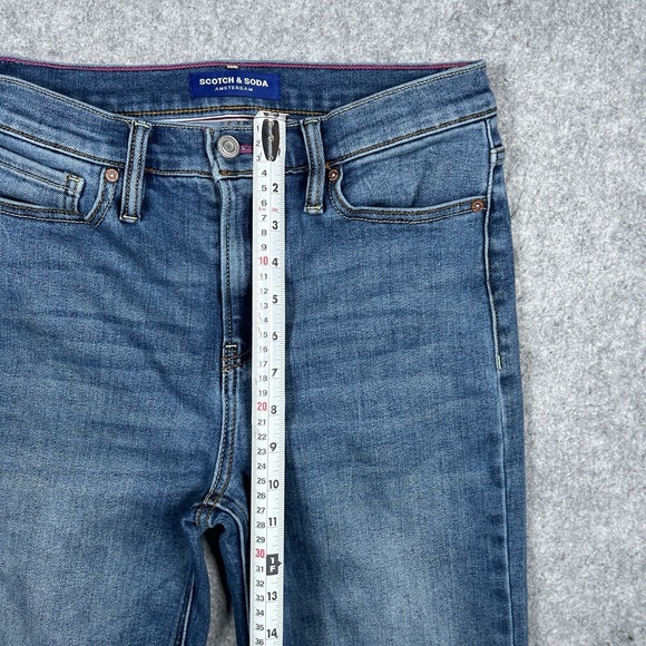Scotch Soda Denim Jeans Womens Size 4 28x27 Blue Straight Slim High Rise Stretch - Picture 6 of 16